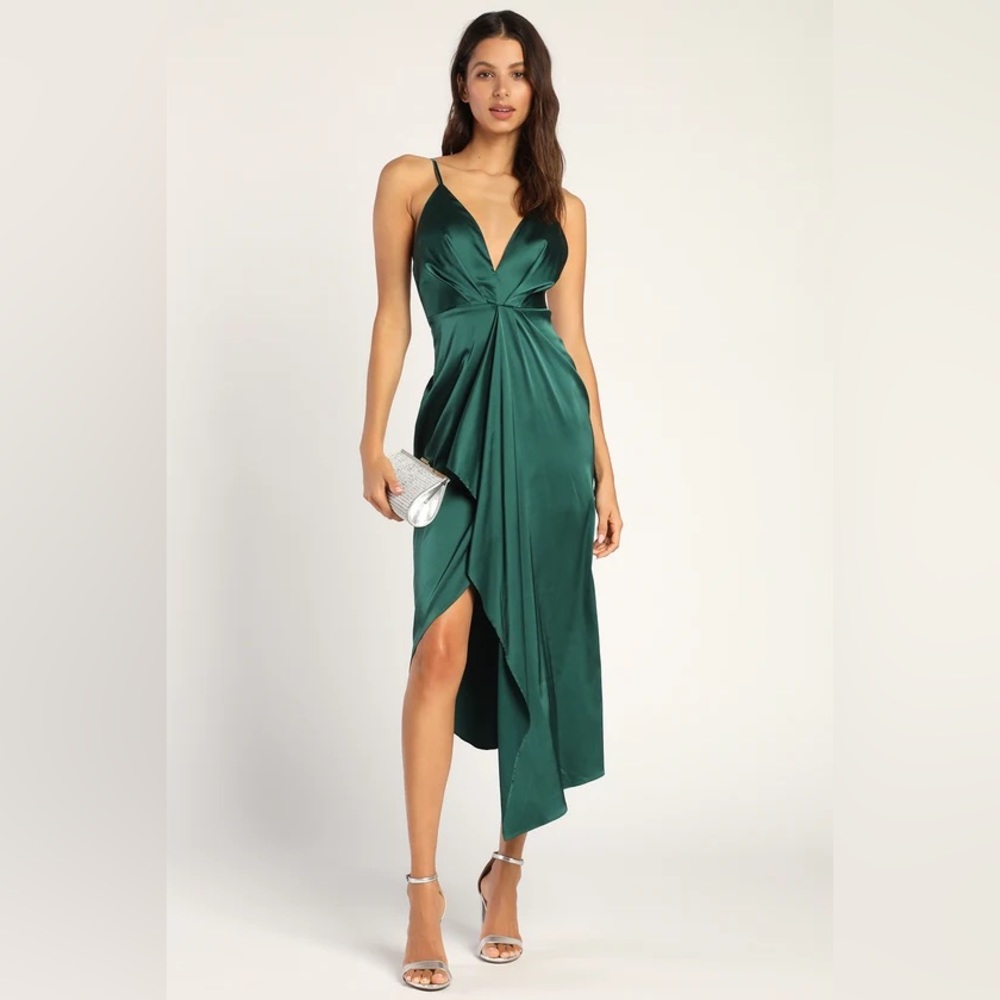 Lulu's Emerald Green Midi Dress